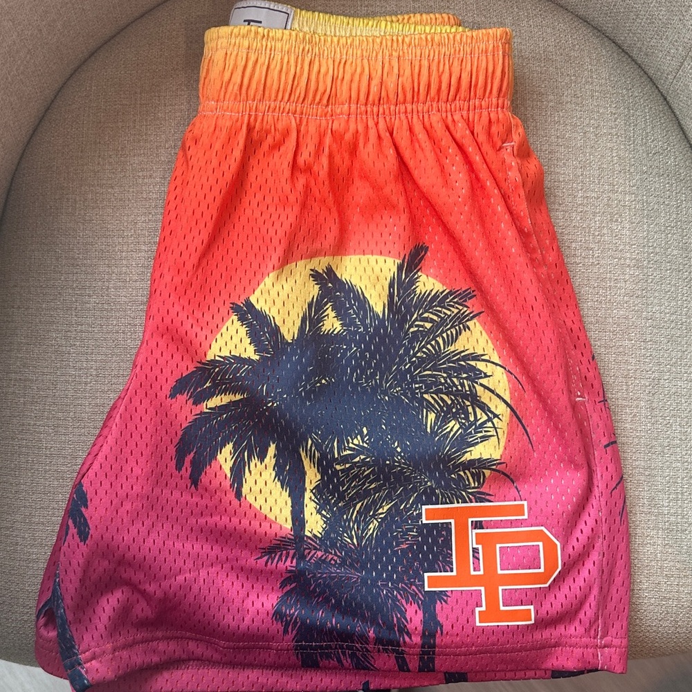 Inaka Power Tropical Sunset Shorts - Red and Orange